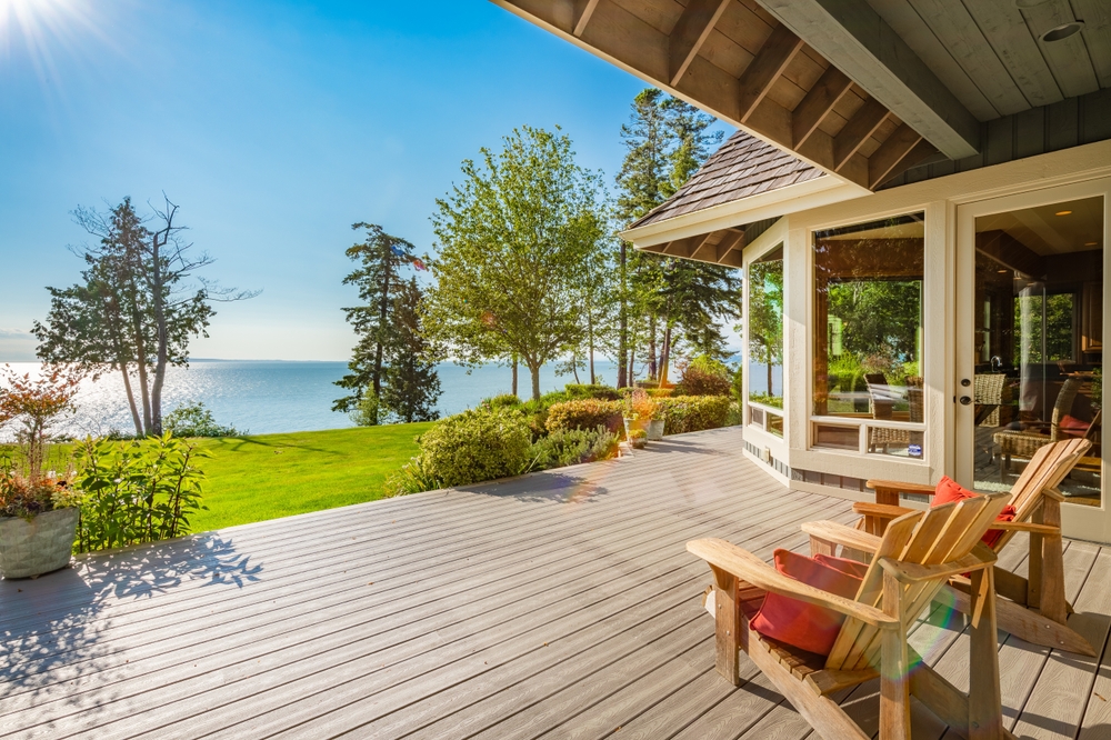 Deck with ocean view after deck power washing in Westchester NY