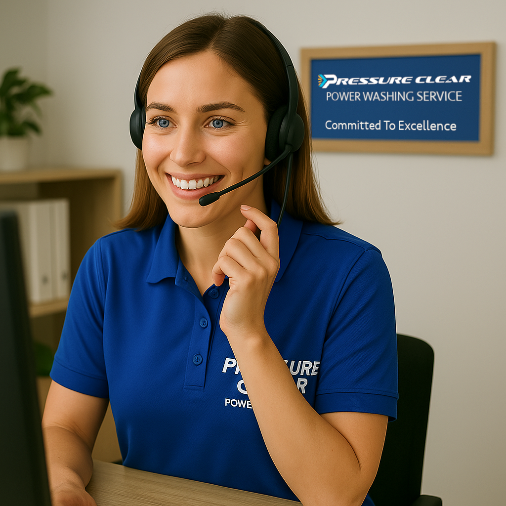 Friendly customer service representative at Pressure Clear for deck power washing in Westchester NY