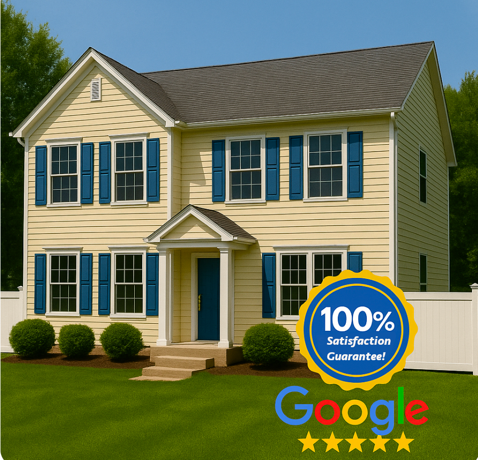 House with clean white fence after fence power washing in Westchester NY