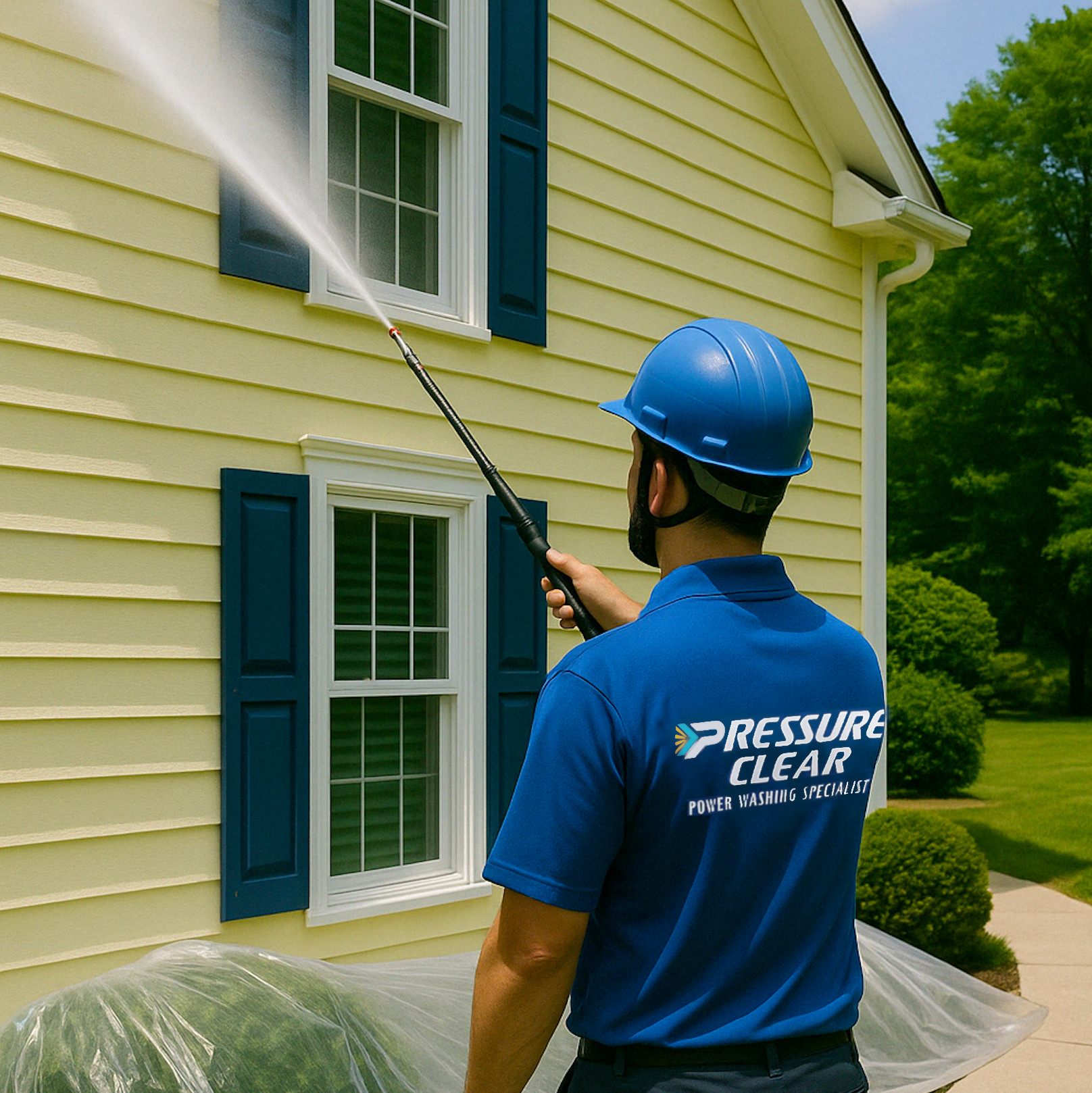 Siding cleaned by professional from Elmsford NY power washing company