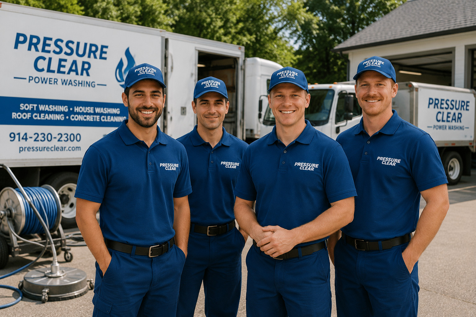 Pressure Clear Power Washing team providing professional power washing services in Tarrytown, NY.