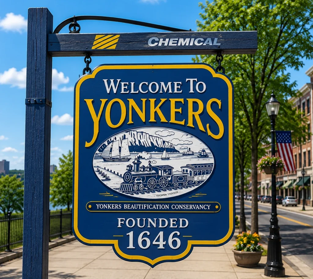 Welcome to Yonkers sign representing Professional Power Washing Services in Yonkers, NY